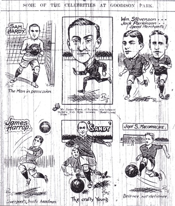 Sketch from Liverpool Echo - focusing on the key players of the forthcoming game