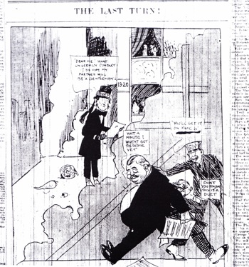 Sketch of Tom Watson's last turn from the Liverpool Echo