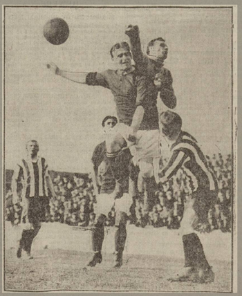 Scene from Woolwich vs. Liverpool match - Image from Dundee Courier