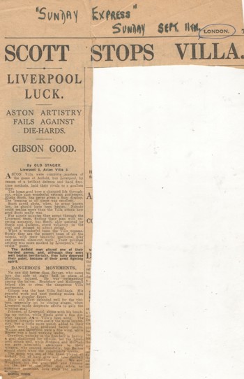 Scott stops Villa! - 10 September 1932