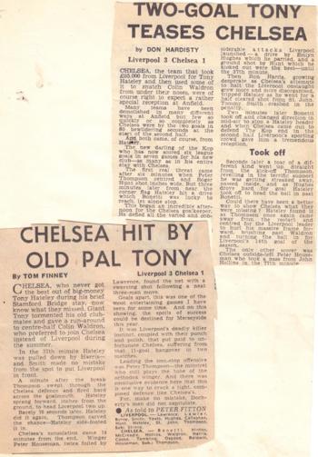 Chelsea hit by old pal Tony - from 9 September 1967 