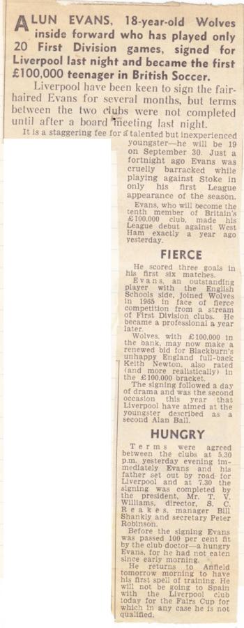 Alun Evans signs for Liverpool