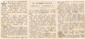 A gift by former keeper Slater - 3 September 1969