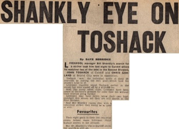 Shankly eye on Toshack