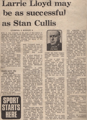 Larry Lloyd may be as successful as Stan Cullis - 17 October 1970