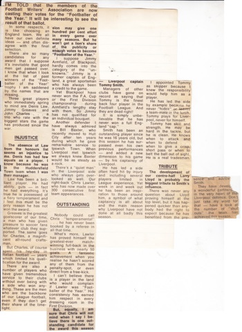 The greatest players of the 1970/71 season