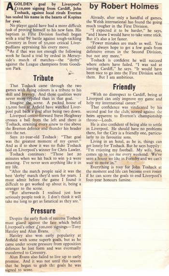 Toshack seals his place in Kopites' hearts forever