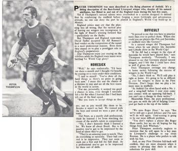 Thompson missed out on the 1970 World Cup finals