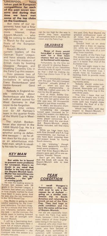 Shankly preparing for the stars of Bayern