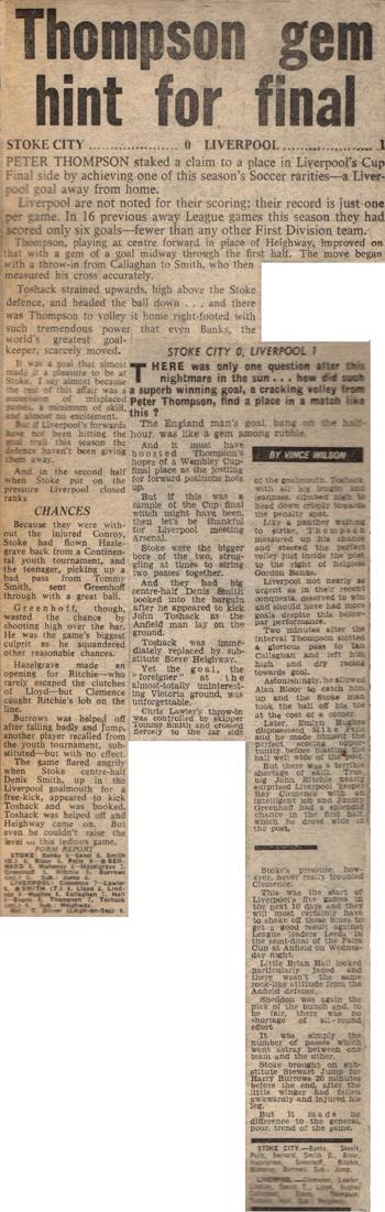 Thompson gem hint for final! - 10 April 1971 