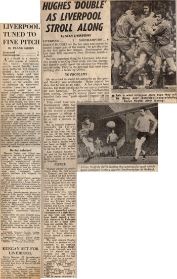 Hughes double versus Southampton on 1 May 1971 