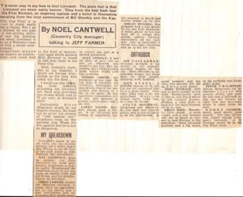 Coventry City manager, Noel Cantwell, previews Liverpool's 11