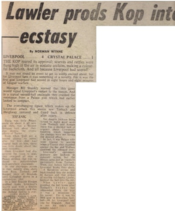 Lawler prods Reds into ecstasy - 29 January 1972