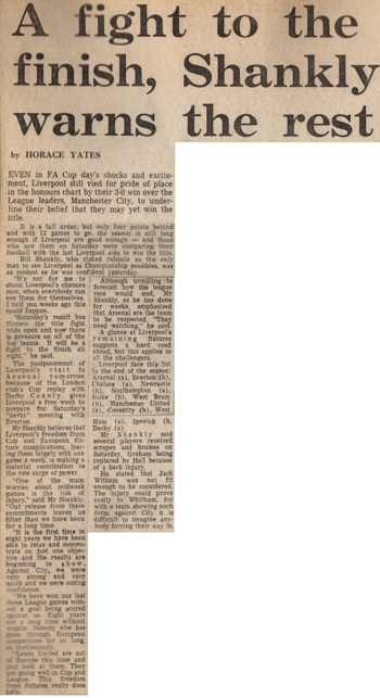 A fight to the finish warns Shankly