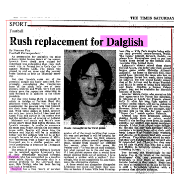 Rush replacement for Dalglish