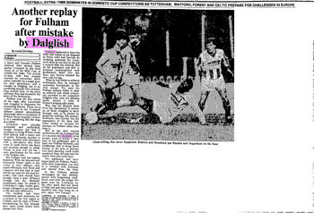 Another replay for Fulham after mistake by Dalglish - The Times