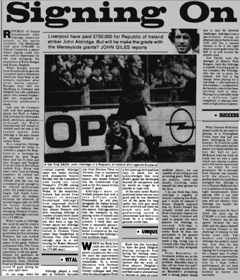 Aldo signing on! - Sunday Tribune