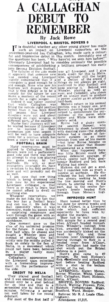 A Callaghan Debut To Remember