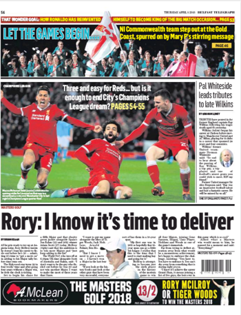 Belfast Telegraph Backpage