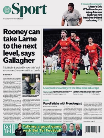 Belfast Telegraph Backpage