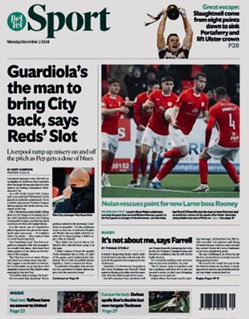 Belfast Telegraph Backpage