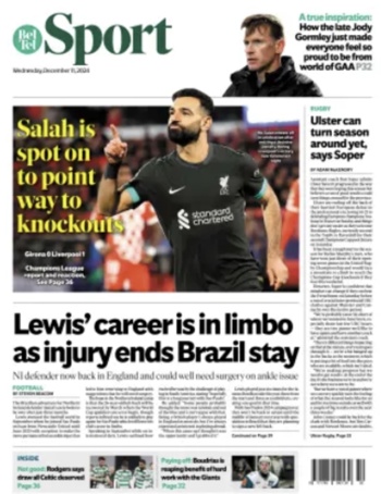 Belfast Telegraph Backpage