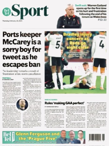 Belfast Telegraph Backpage