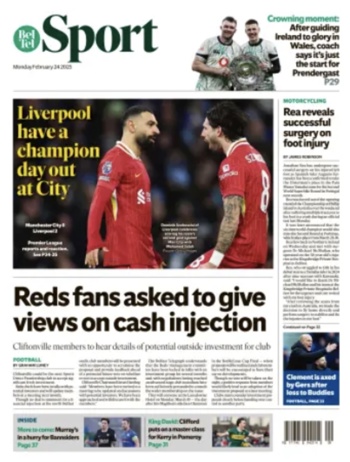 Belfast Telegraph Backpage
