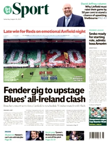 Belfast Telegraph Backpage