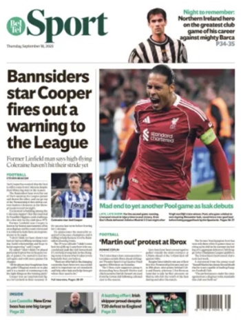 Belfast Telegraph Backpage