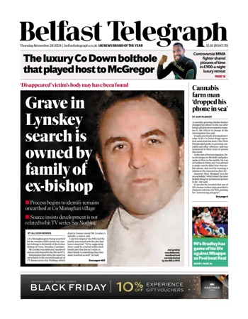 Belfast Telegraph Frontpage