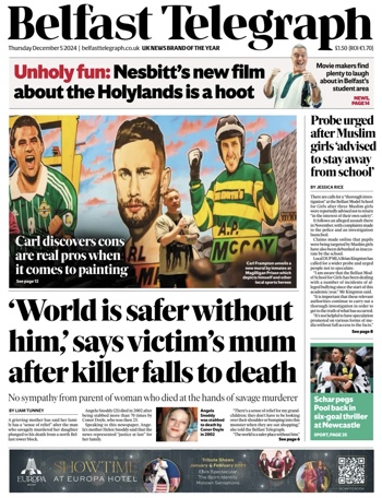 Belfast Telegraph Frontpage