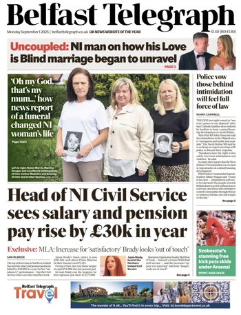 Belfast Telegraph Frontpage
