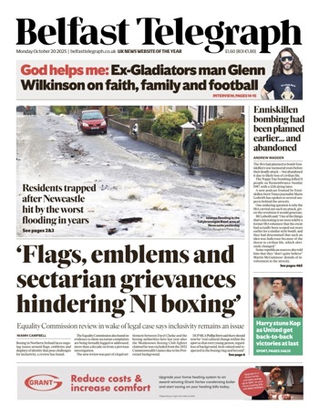 Belfast Telegraph Frontpage