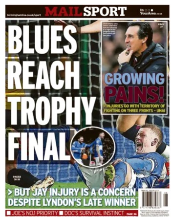 Birmingham Mail Backpage (Before match)
