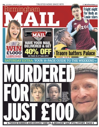 Birmingham Mail Frontpage