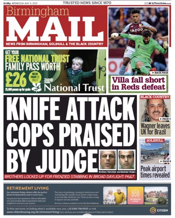 Birmingham Mail Frontpage