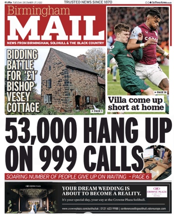 Birmingham Mail Frontpage