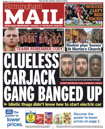 Birmingham Mail Frontpage