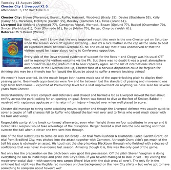 Chester City Fc Report