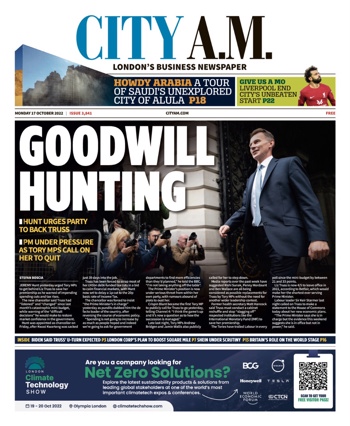 City AM Frontpage