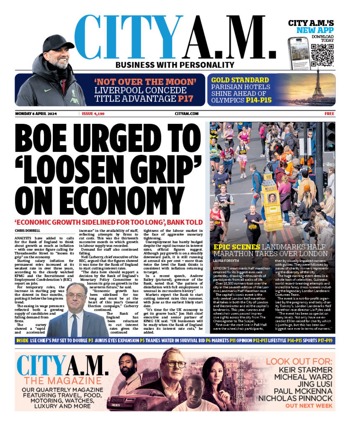 City Am Frontpage