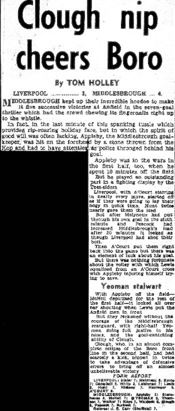 Clough Nip Cheers Boro