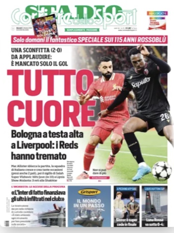 Corrierre Di Bologna Stadio Cover