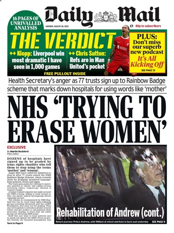 Daily Mail Frontpage