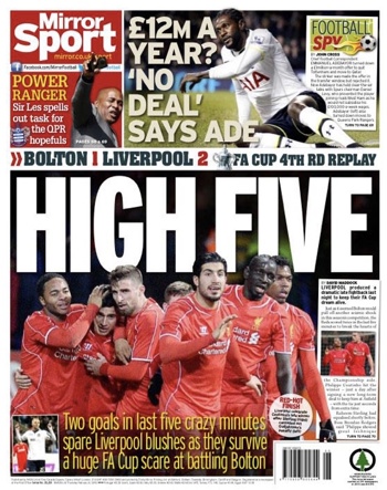 Daily Mirror Backpage