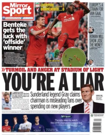 Daily Mirror Backpage