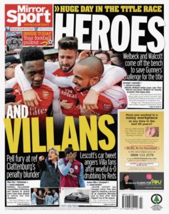 Daily Mirror Backpage
