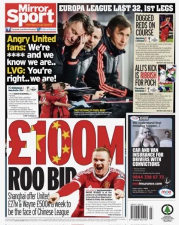 Daily Mirror Backpage