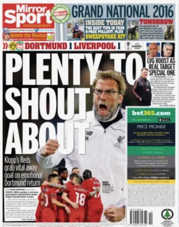 Daily Mirror Backpage